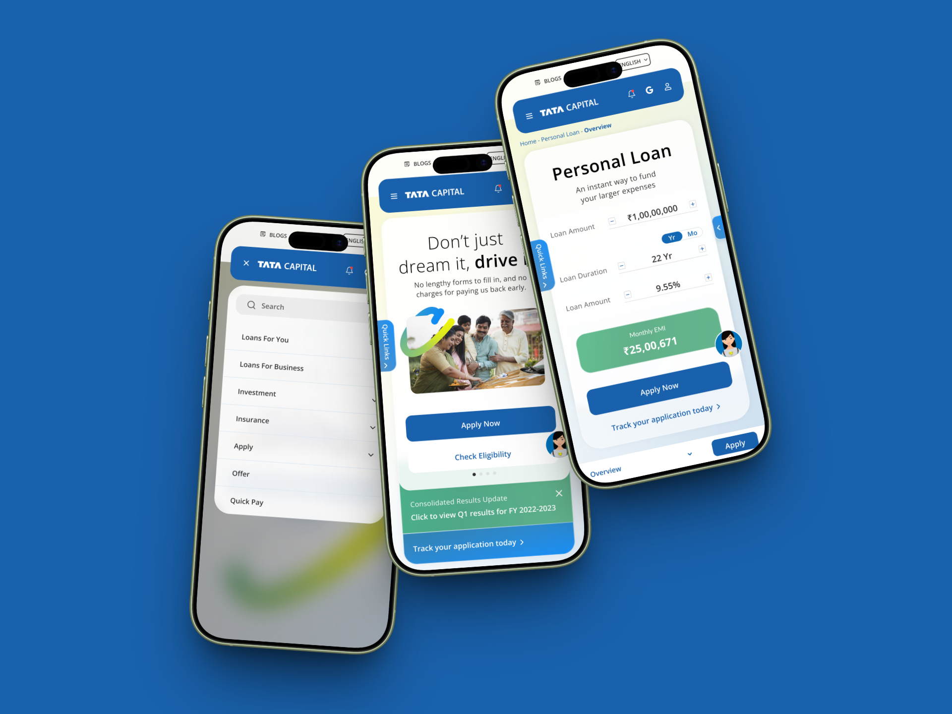 Tata Capital Old vs New Homepage